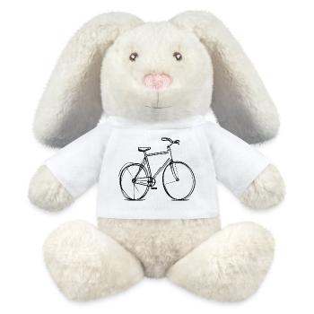 Fahrrad Strichzeichnung - MiniFeet® RecycelHase® Creme - Weiß - Vorne