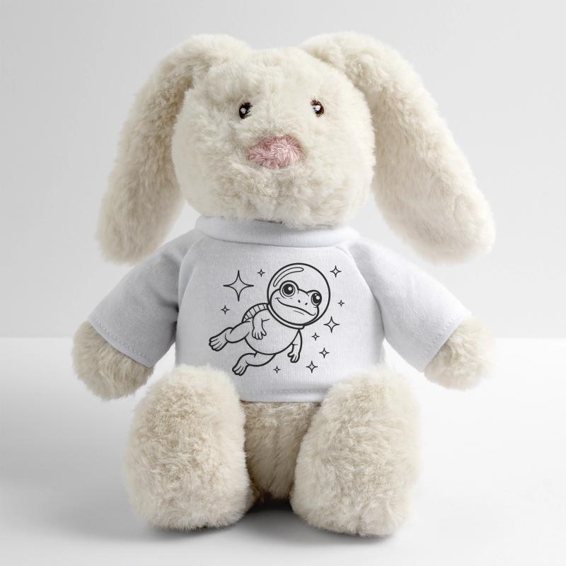 Grenouille dans l'espace - Logo Cool Astonomy Lapin en peluche recyclé MiniFeet® Crème