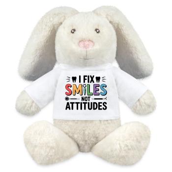 Dental Lab Technician Bridge Art  - MiniFeet® RecycelHase® Bunny Cream - white - Front