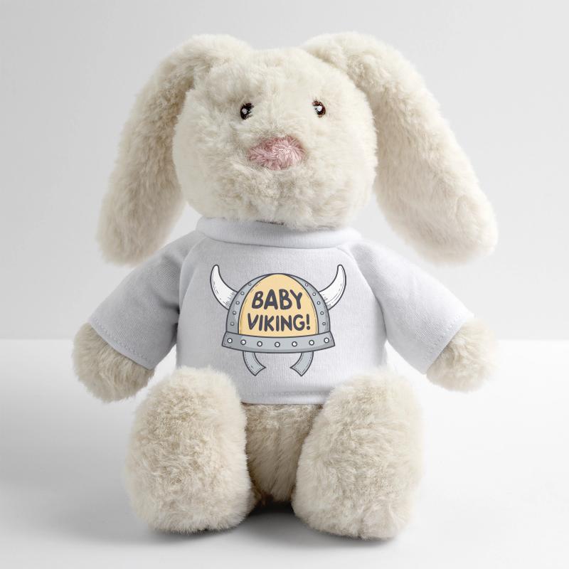 Viking Bébé Casque cornes blanches Lapin en peluche recyclé MiniFeet® Crème