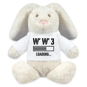 World War 3 Loading... (Peace / War / Black) - MiniFeet® RecycelHase® Bunny Cream - white - Front