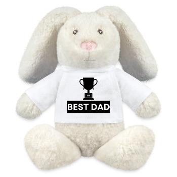 Number 1 Best Dad Bold Typography - MiniFeet® RecycelHase® Bunny Cream - white - Front