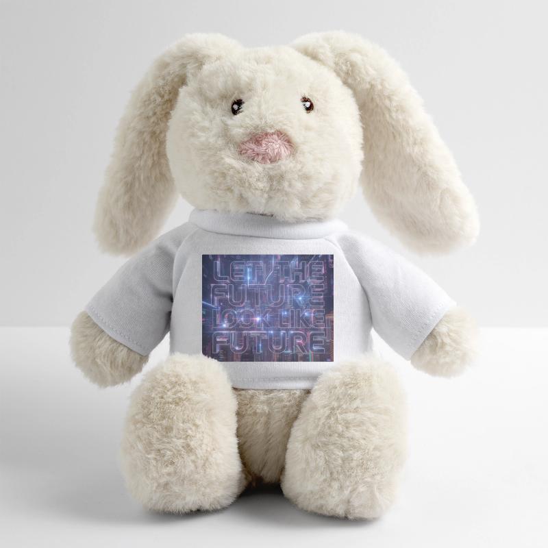 Typographie Neon Future Lapin en peluche recyclé MiniFeet® Crème