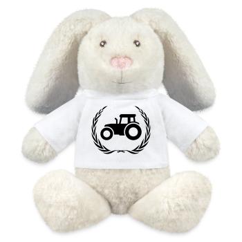 Traktor Symbol Farmer - MiniFeet® RecycelHase® Creme - Weiß - Vorne