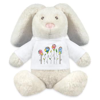 Blumen - MiniFeet® RecycelHase® Creme - Weiß - Vorne