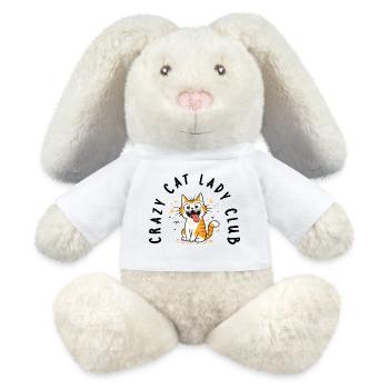 Crazy Cat Lady Club Lustiger Katzen Spruch - MiniFeet® RecycelHase® Creme - Weiß - Vorne