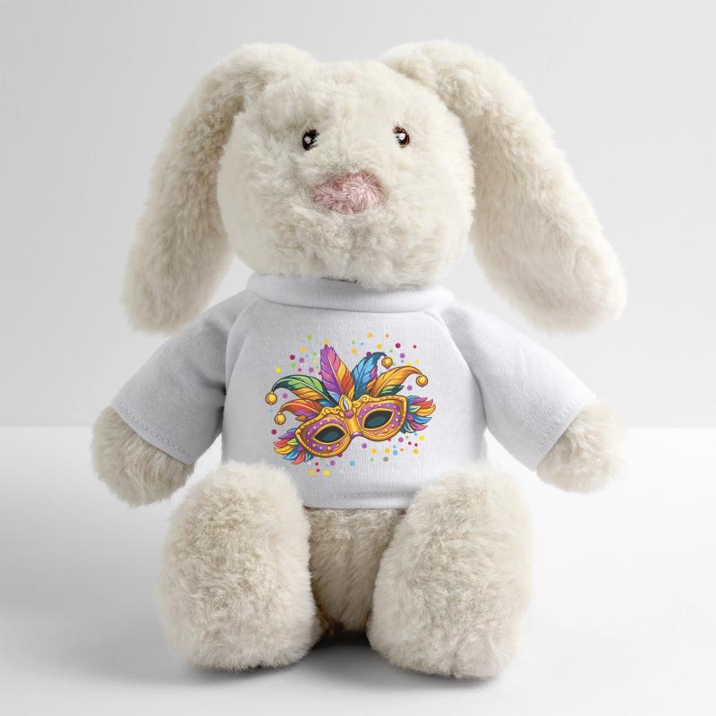Masque de carnaval coloré – motif élégant de carnaval Lapin en peluche recyclé MiniFeet® Crème