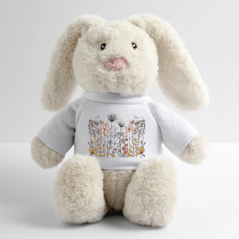 Fleur Lapin en peluche recyclé MiniFeet® Crème