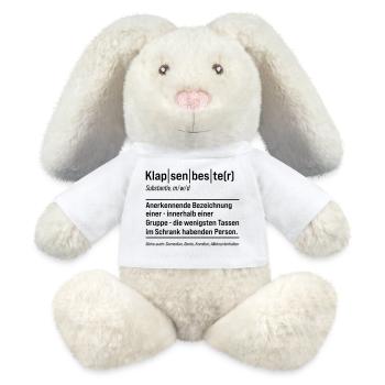 Slap Best Slaps Dictions amusantes en psychiatrie - Lapin en peluche recyclé MiniFeet® Crème - blanc - Devant