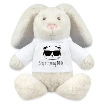 Stop stressing yourself out Meowt cat lovers - MiniFeet® RecycelHase® Bunny Cream - white - Front