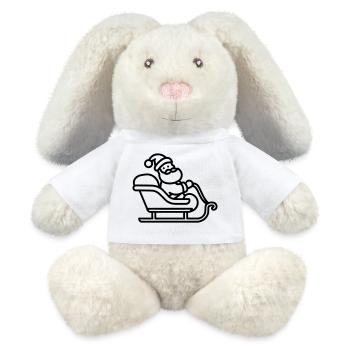Santa's sleigh - MiniFeet® RecycelHase® Bunny Cream - white - Front