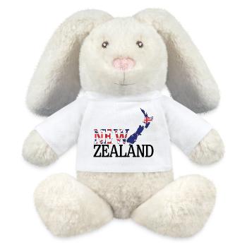 Carte terrestre de la Nouvelle-Zélande Drapeau de la Nouvelle-Zélande - Lapin en peluche recyclé MiniFeet® Crème - blanc - Devant