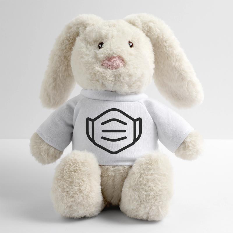 masque Lapin en peluche recyclé MiniFeet® Crème