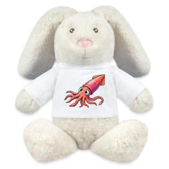 Dessin animé Calamar - Lapin en peluche recyclé MiniFeet® Crème - blanc - Devant