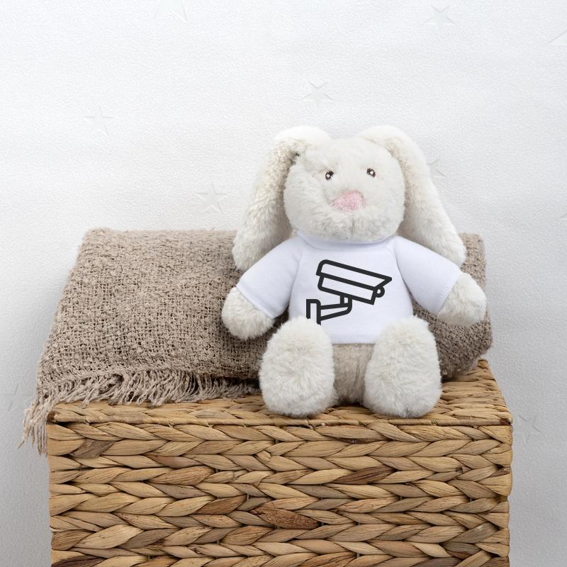 caméra Lapin en peluche recyclé MiniFeet® Crème
