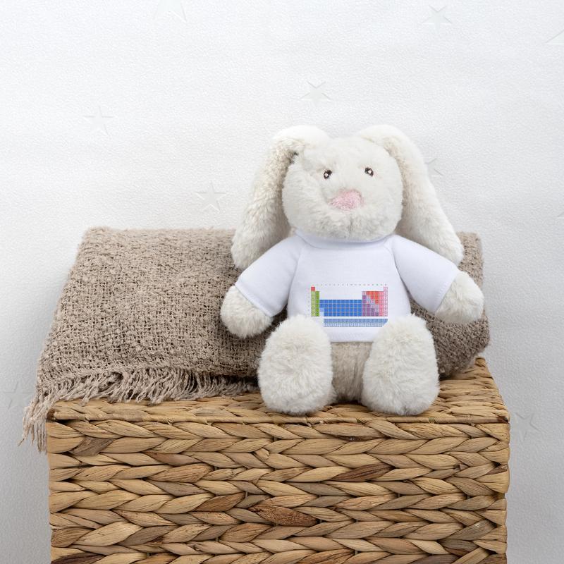Tableau périodique des éléments (PSE) Tableau Lapin en peluche recyclé MiniFeet® Crème
