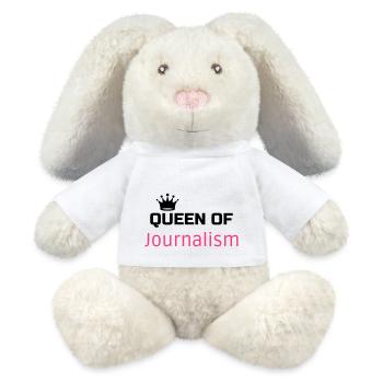 Journalist / Journalismus / Zeitung / Reporter - MiniFeet® RecycelHase® Creme - Weiß - Vorne