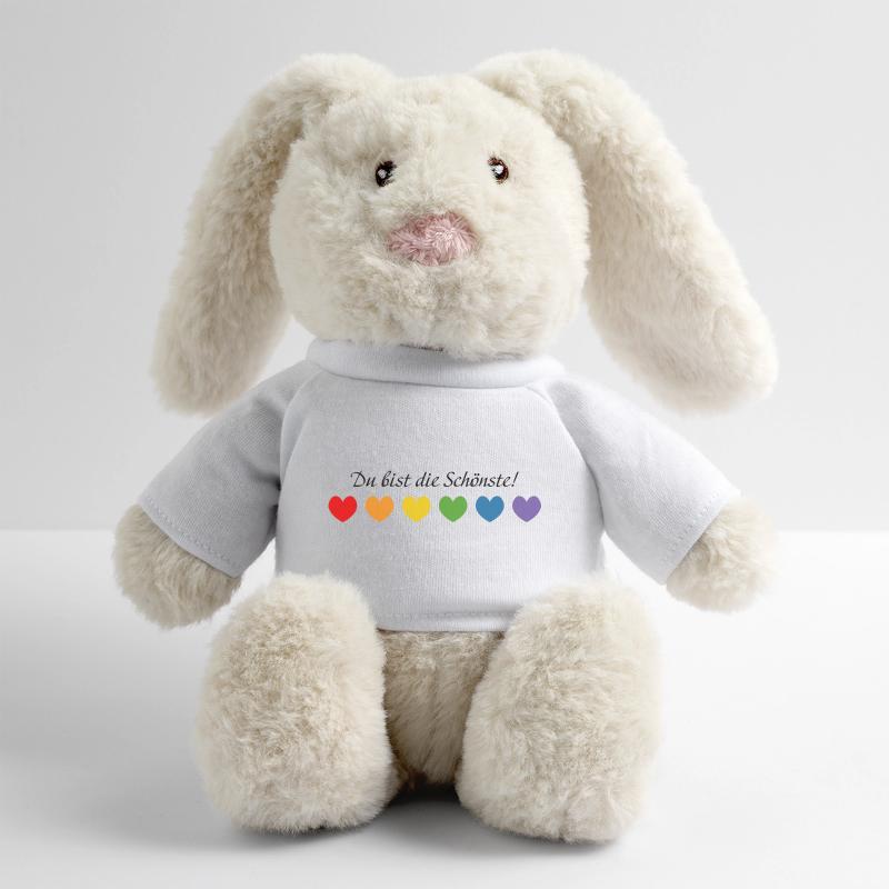 Regenbogenherzchen Du bist die Schoenste MiniFeet® RecycelHase® Creme