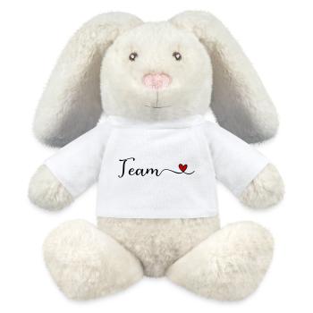 Équipe - Lapin en peluche recyclé MiniFeet® Crème - blanc - Devant