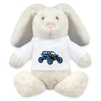 Buggy tout-terrain bleu - Lapin en peluche recyclé MiniFeet® Crème - blanc - Devant