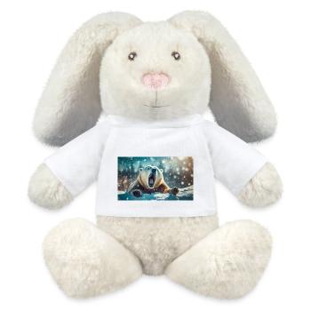 Niedliche Tiere chillen – Eisbär - MiniFeet® RecycelHase® Creme - Weiß - Vorne