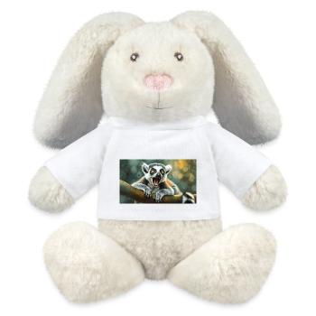 Niedliche Tiere chillen – Kattis - MiniFeet® RecycelHase® Creme - Weiß - Vorne