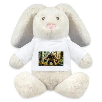 Sasquatch Bigfoot im Waldmonster dunkel - MiniFeet® RecycelHase® Creme - Weiß - Vorne