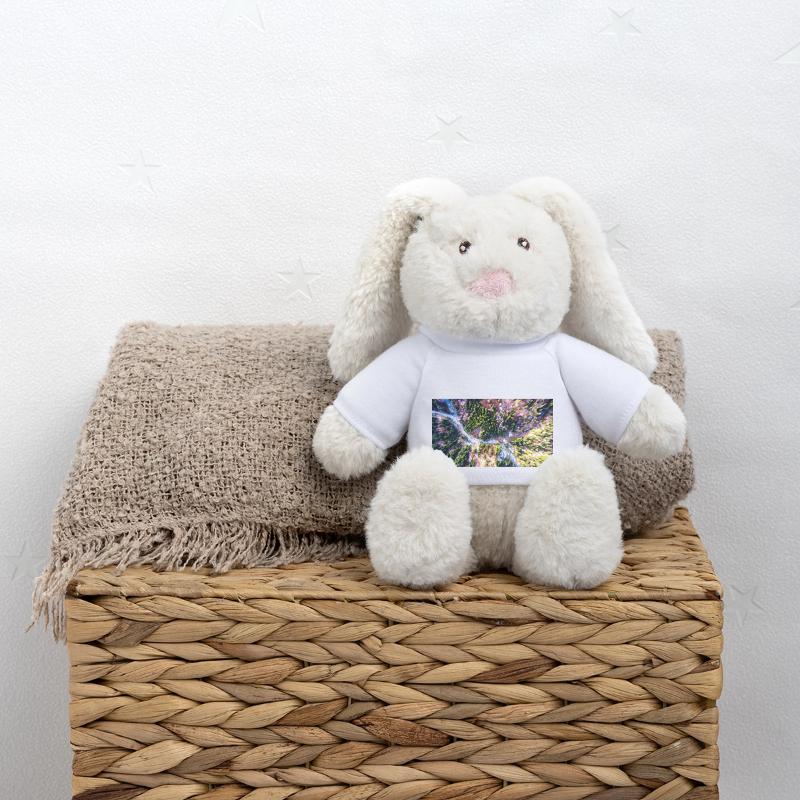 Vogelperspektive auf den Wald MiniFeet® RecycelHase® Creme