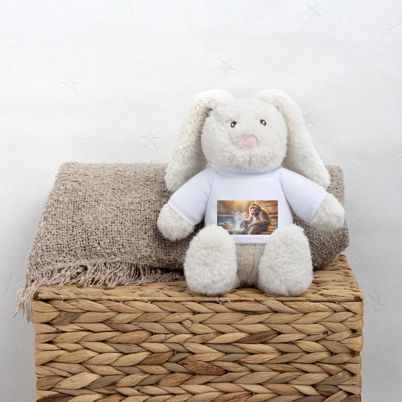 Jeu de mots : expression ambiguë – Affenhitze (chaleur) Lapin en peluche recyclé MiniFeet® Crème