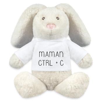 Mom Ctrl + C - Mama - MiniFeet® RecycelHase® Bunny Cream - white - Front