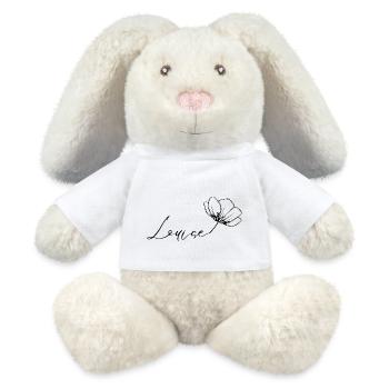 Louise - Lapin en peluche recyclé MiniFeet® Crème - blanc - Devant