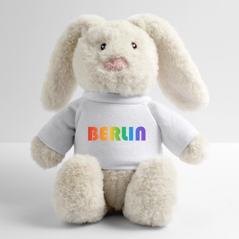 Berliner Regenbogen Text MiniFeet® RecycelHase® Creme