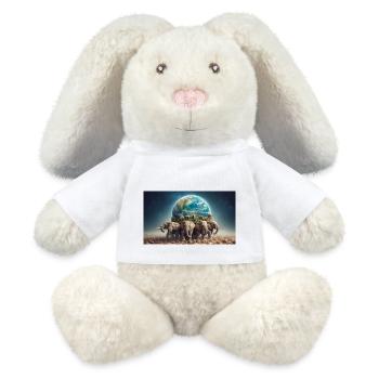 Porter le monde - Lapin en peluche recyclé MiniFeet® Crème - blanc - Devant