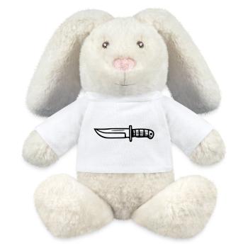 Survival Knife - MiniFeet® RecycelHase® Bunny Cream - white - Front