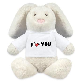 Ich liebe dich - MiniFeet® RecycelHase® Creme - Weiß - Vorne