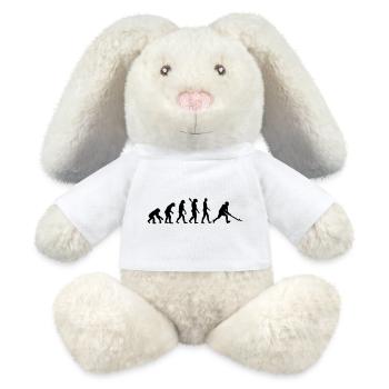 Hockey sur gazon - Lapin en peluche recyclé MiniFeet® Crème - blanc - Devant