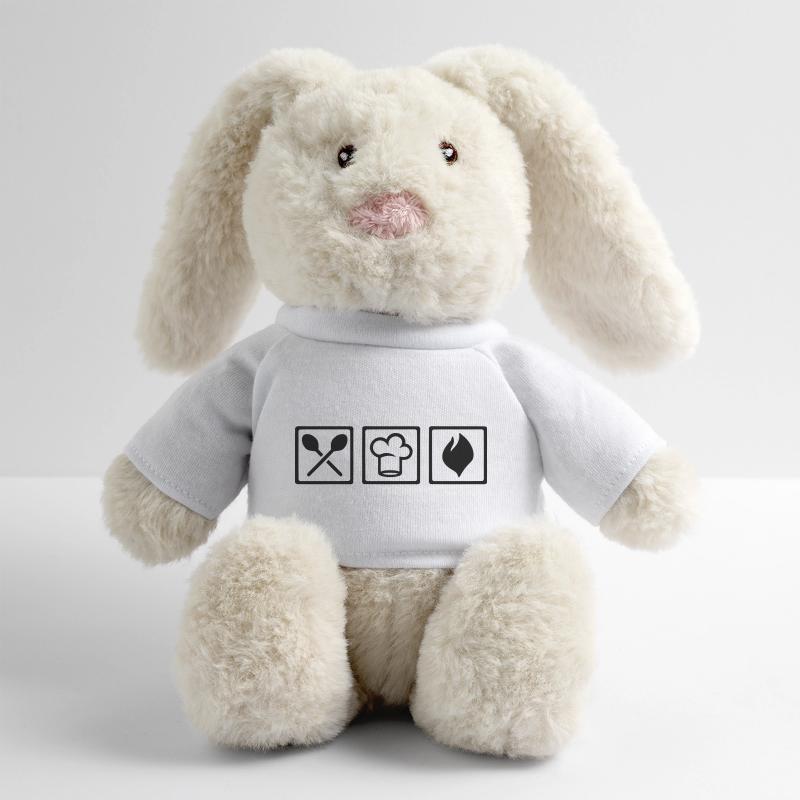 Cuisinier Lapin en peluche recyclé MiniFeet® Crème
