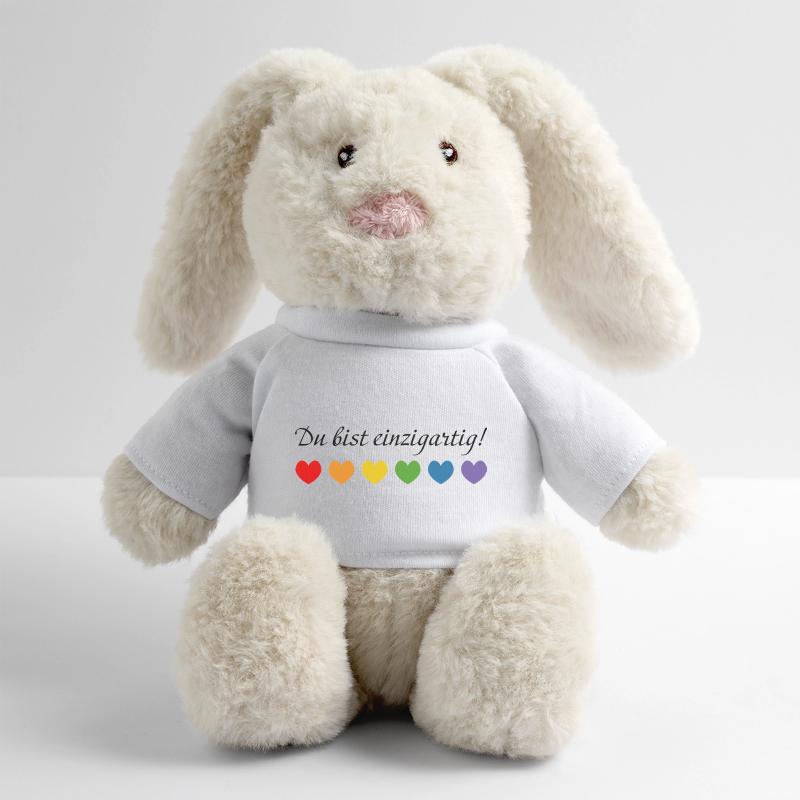 Regenbogenherzchen du bist einzigartig MiniFeet® RecycelHase® Creme
