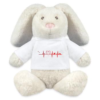 Battement de cœur - Lapin en peluche recyclé MiniFeet® Crème - blanc - Devant