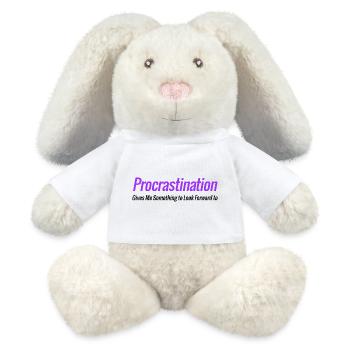 La procrastination me donne quelque chose à attendre avec impatience - Lapin en peluche recyclé MiniFeet® Crème - blanc - Devant