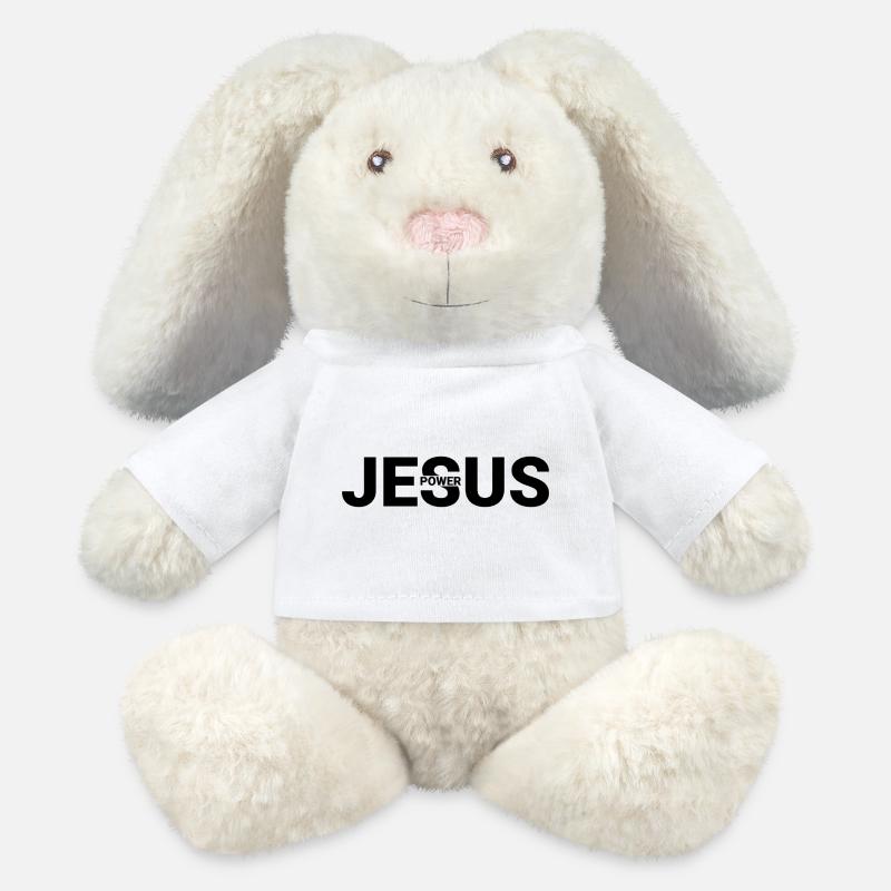 Jesus POWER - MiniFeet® RecycelHase® Bunny Cream - white