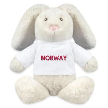Fjord Landsography With Norwegian Motif - MiniFeet® RecycelHase® Bunny Cream - white - Front