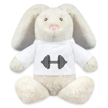 Dumbbell Weight 2 - MiniFeet® RecycelHase® Bunny Cream - white - Front