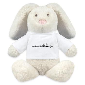 Vélo de fréquence cardiaque - Lapin en peluche recyclé MiniFeet® Crème - blanc - Devant