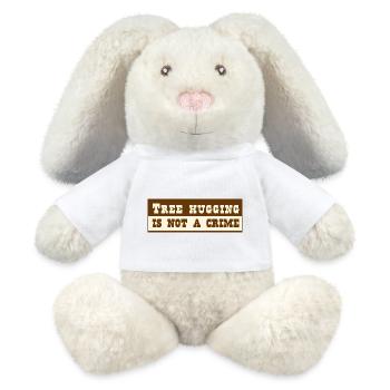 Tree hugging is not a crime - Lapin en peluche recyclé MiniFeet® Crème - blanc - Devant
