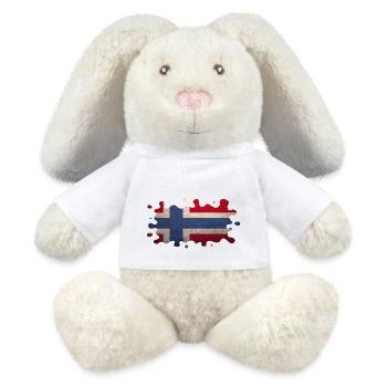 Norway Norway Flag Scandinavia Norden Tor Viking - MiniFeet® RecycelHase® Bunny Cream - white - Front