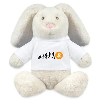 Évolution cryptographique du BTC Bitcoin - Lapin en peluche recyclé MiniFeet® Crème - blanc - Devant