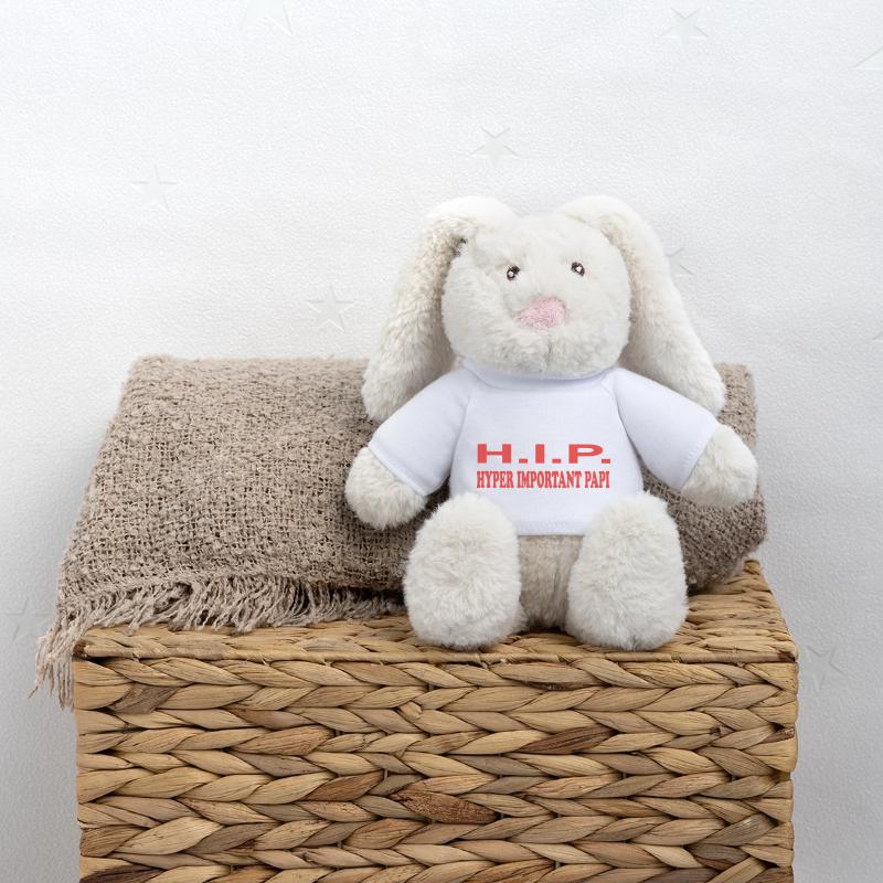 HYPER IMPORTANT PAPI 6509532 Lapin en peluche recyclé MiniFeet® Crème