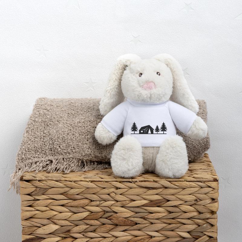 cabane dans la forêt Lapin en peluche recyclé MiniFeet® Crème