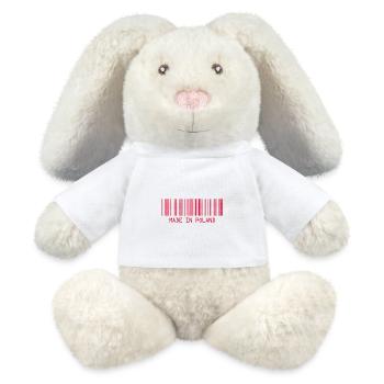 Fabriqué en Pologne - Pologne - Pologne - Code-barres - Dash - Lapin en peluche recyclé MiniFeet® Crème - blanc - Devant